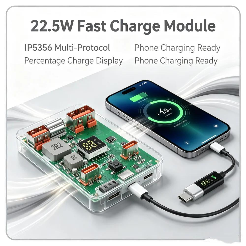 Ip1116 Chip 11.1w Fast Charging Motherboard Power Bank Diy Module Mobile Power Bank Kit With Battery Level Display