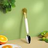 Fruit Scraper Spoon Double Head Baby Spoon, Silicone Feeding with Serrated Stainless Spoons Steel Scraper, Hygienic Infant Tool, for Puree Safe