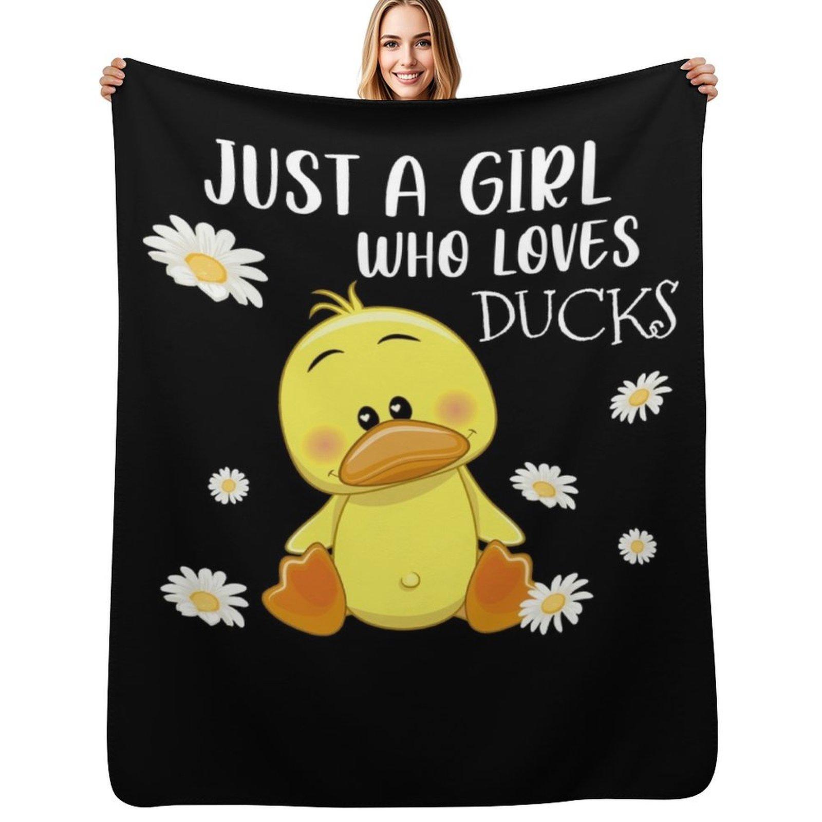 

Just A Girl Who Loves Ducks Throw Blanket Soft Sherpa Fleece Warm Blanket for Winter 102x76cm(40x30in)