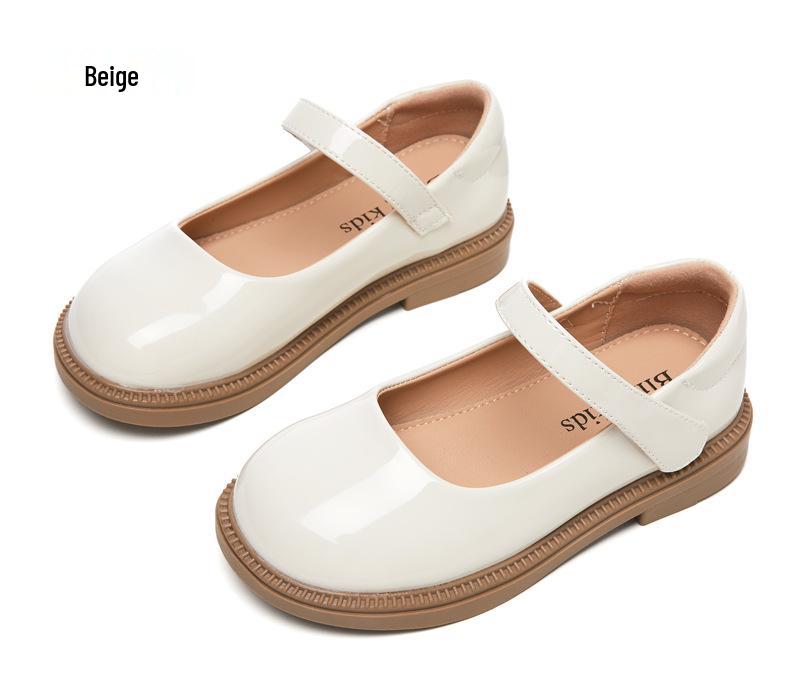 Sofort lieferbar Kinder Prinzessin Lederschuhe - Frühling/Herbst 2025, Schwarze Grundschul Auftrittsschuhe, Weiches Leder und Sohle.