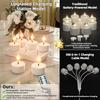 4/6/8/12 PCS Remote Control Christmas LED Candle Light Rechargeable Warm Yellow Electronic Candle Flameless Tea Light Decoration