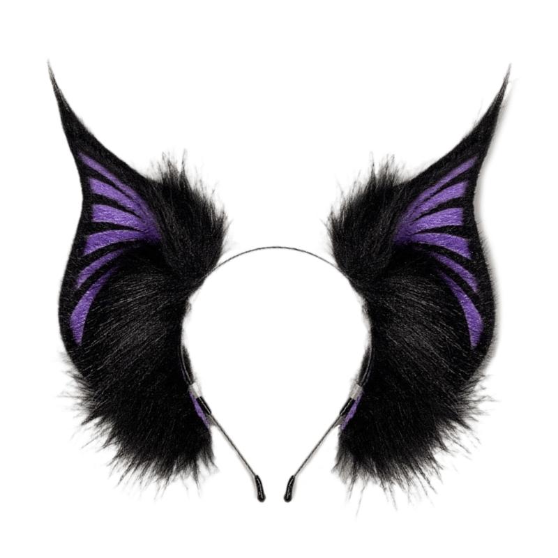 Gothic Bat Creature Ears Headpiece Cosplay Plush Hair Hoop Props For Role Play And Costume Event LARP