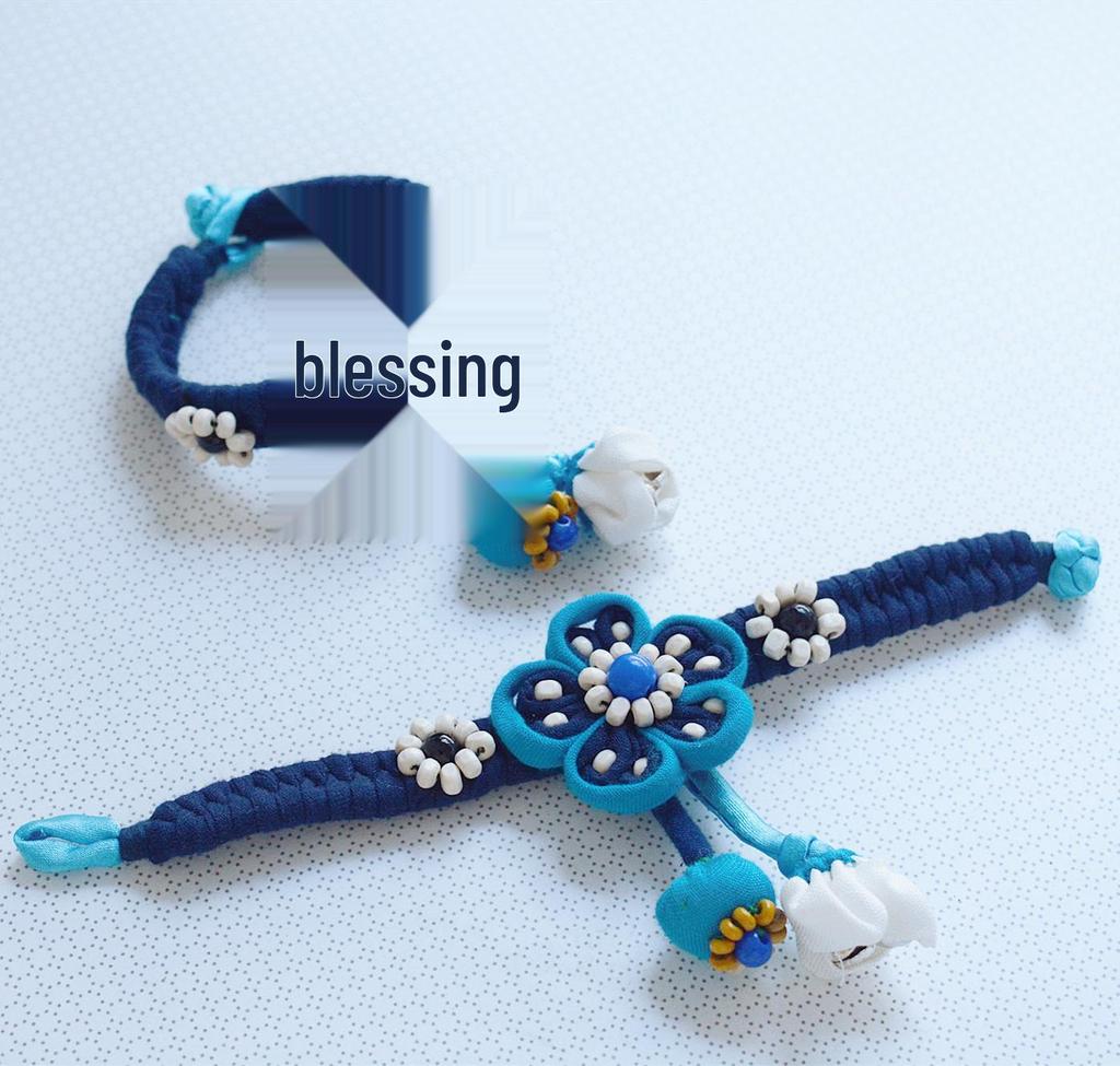 Yunnan Dali Handgefertigtes Ethnisches Batikstoff-Armband - Blau & Weiß Reiseschmuck