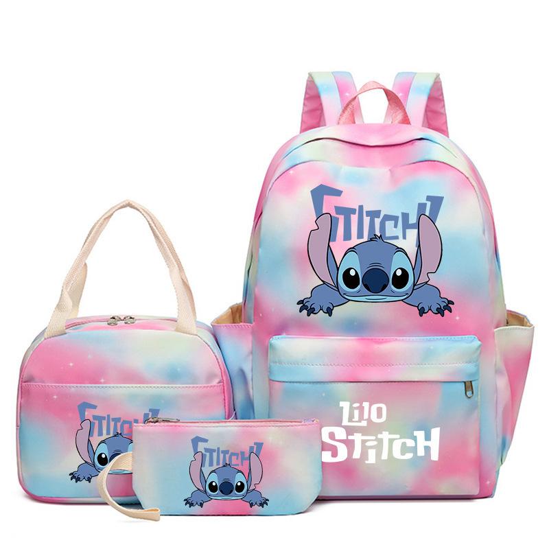 Cartoon Animation Schoolbag Large Capacity Primary And Secondary School Students Backpack Meal Bag Pencil Bag Three-Piece Set