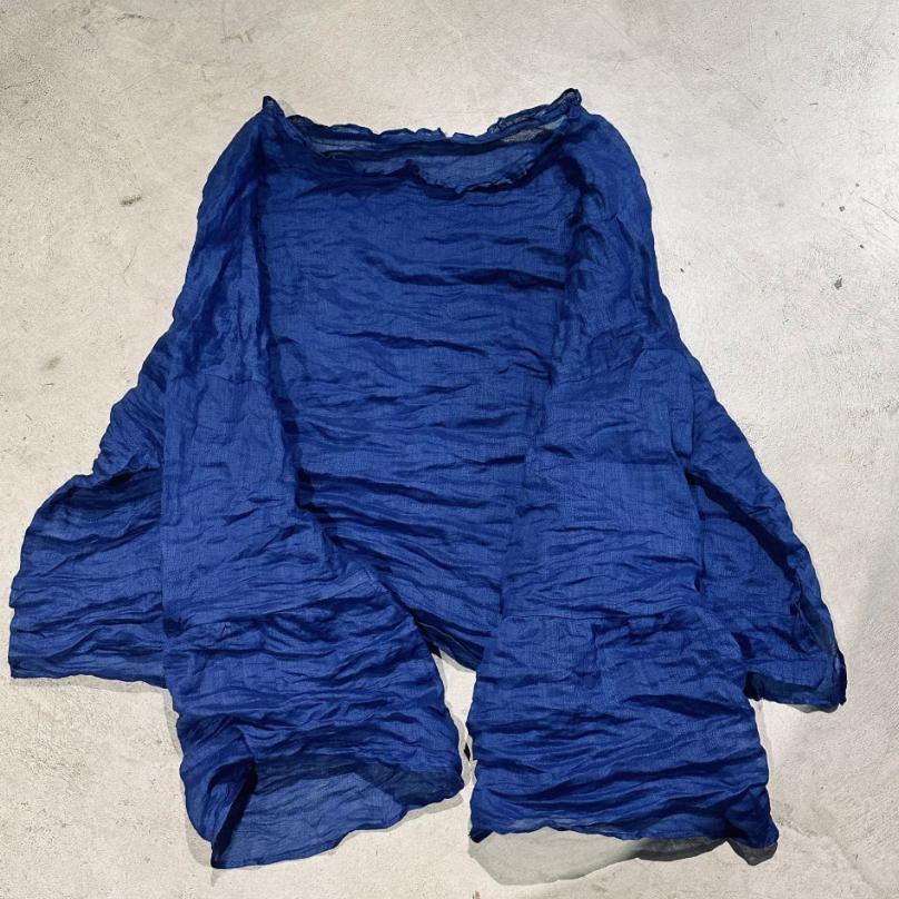 

Johnature женская весенняя нишевая футболка с длинными рукавами и рюшами и воротником, винтажная модная однотонная футболка One Size синий