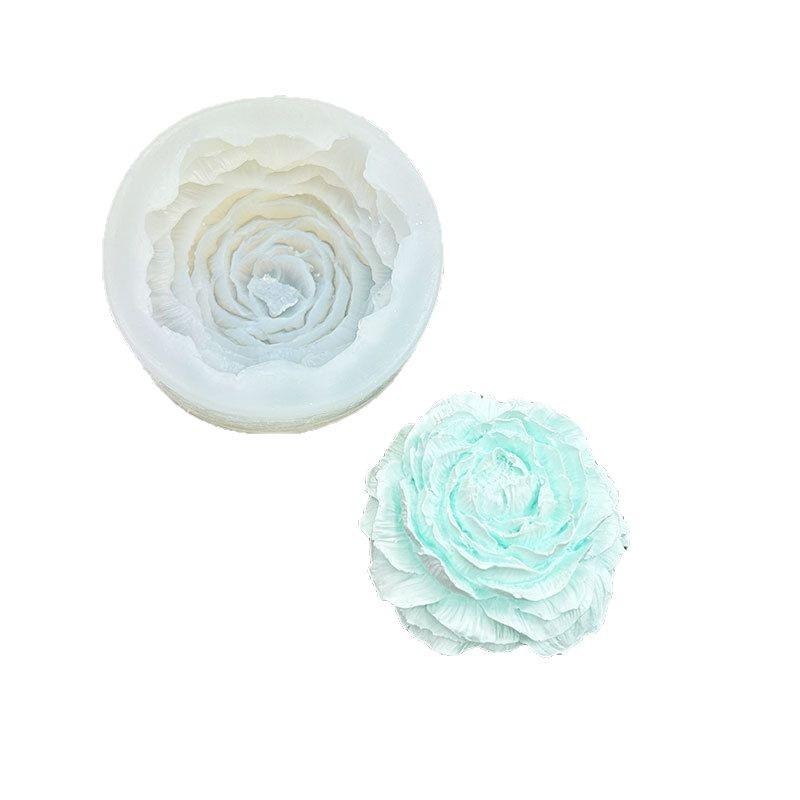 DIY Pfingstrose Blütenförmige Silikonform, Handgefertigte Silikonform, Fondant Kuchen- und Schokoladenform, Aromatherapie Gipsform