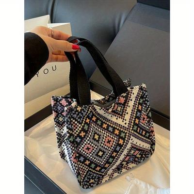 1 Stück Modische Lässige Schicke Tragetasche mit Großer Kapazität Canvas Handtasche Mama Schultertasche Studenten Schultasche Multifunktionale Aufbewahrungstasche für Kosmetik