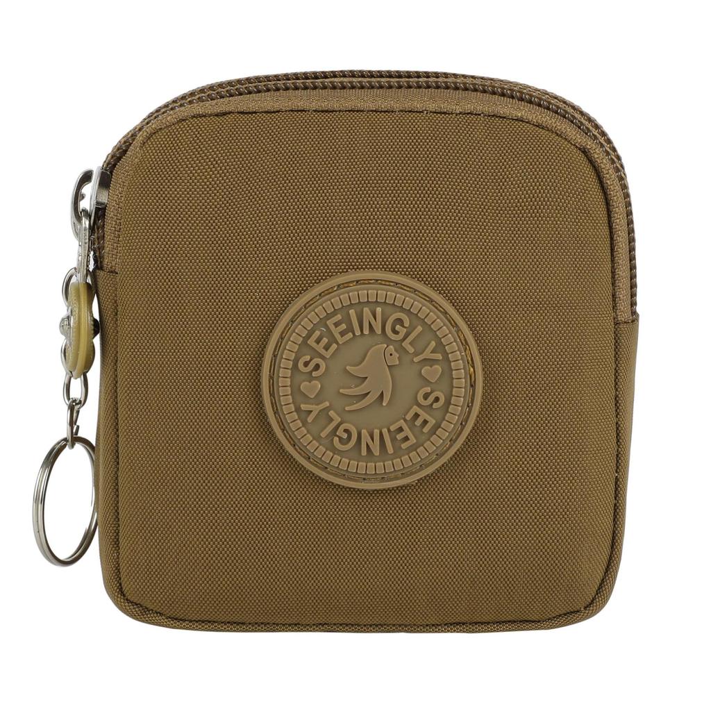 Portable Waterproof Coin Purse with Key Ring Wear-resistant Credit Card Holoder Solid Color Handbags