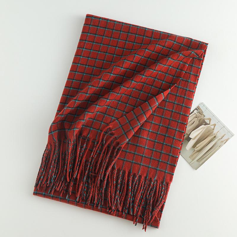 Damen High-End 2025 Karoschal: Imitation Kaschmir, Koreanischer Stil, Vielseitiger Herbst/Winter Warmer Nackenwärmer Schal.