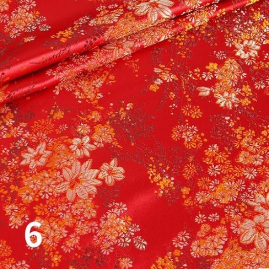 75*100cm Faux Silk Satin Fabric Brocade Damask Embroidery Floral Dress Sew Craft