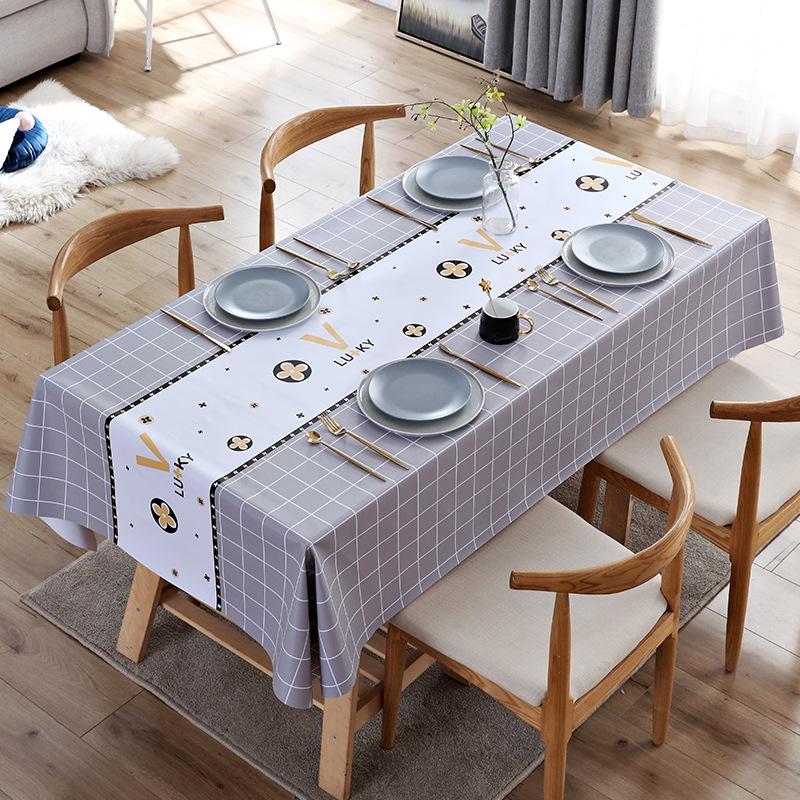 Tablecloth Fabric Waterproof, Anti-Scalding And Oil-Proof, Leave-In Rectangular Pvc Coffee Table Cloth, Dining Table Mat, Desk Student