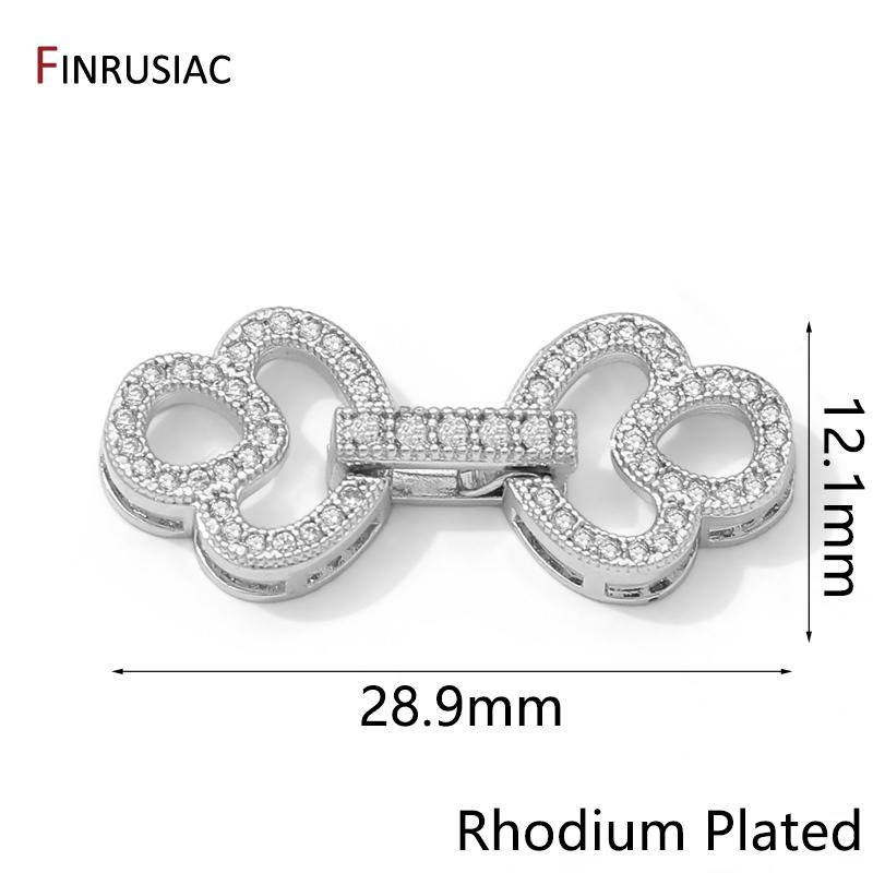 

14K Gold Plated Brass Petal Shape Pearl Clasps Locks Fasteners,inlaid Zircon Connector Clasps for DIY Jewelry Making Accessories 1 piece