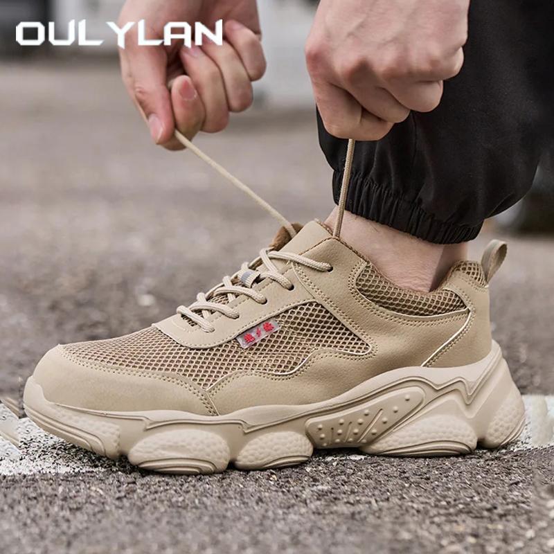 Oulylan Anti Puncture Protection Boots Outdoor Lightweight Labor Footwear For Working Men Wear-Resistant Breathable Safety Shoes