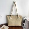 Large Capacity Straw Woven Bag, Foreign Style Portable Tote Bag, Vacation Woven Commuter Fashion Versatile Shoulder Bag