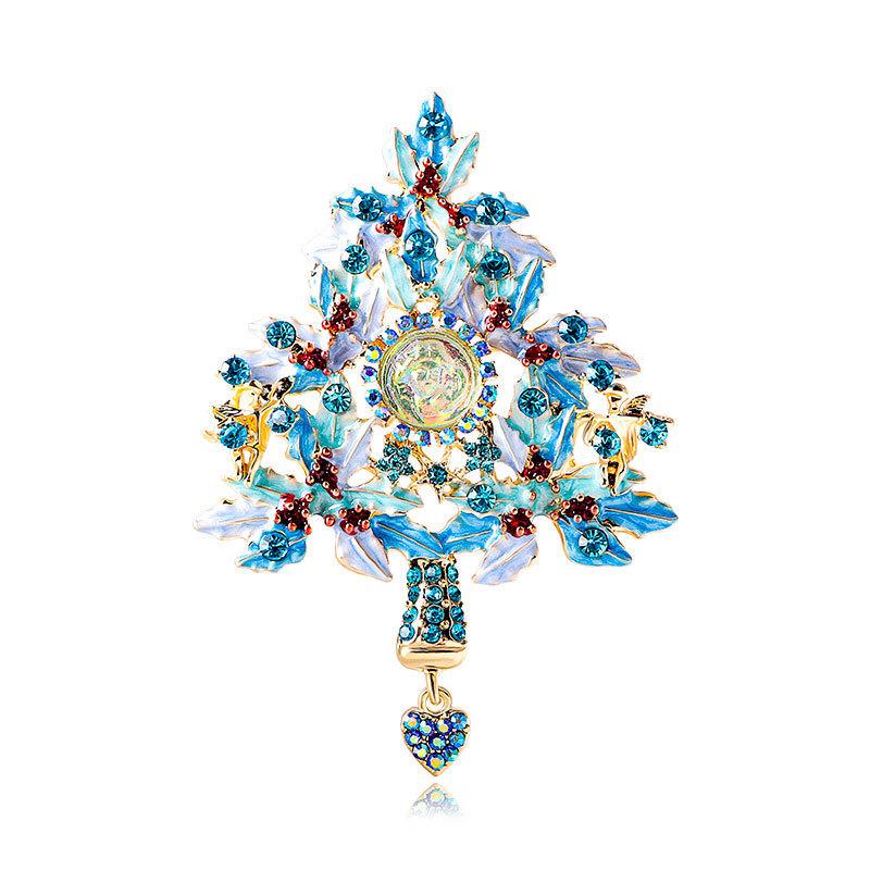 Эмалевая Брошь-Кулон Рождественская Елка Ангел Сна Цветные Алмазы Спящая Фея Аксессуары для Корсажа