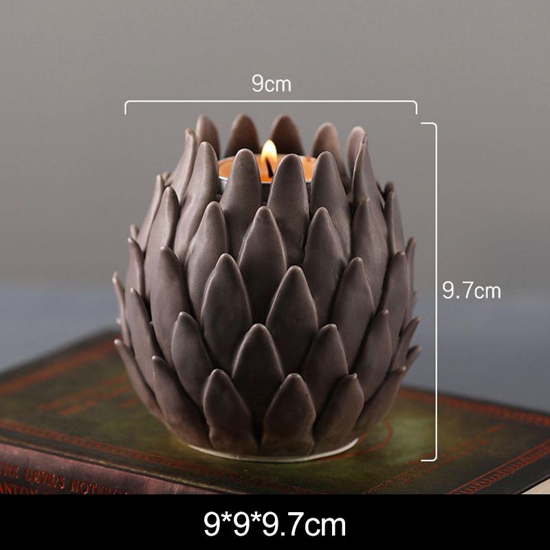 Chinese Lotus Candlestick Ceramic Decoration Home Livingroom Table Candle Holder Ornaments Homestay Hotel Furnishing Accessories