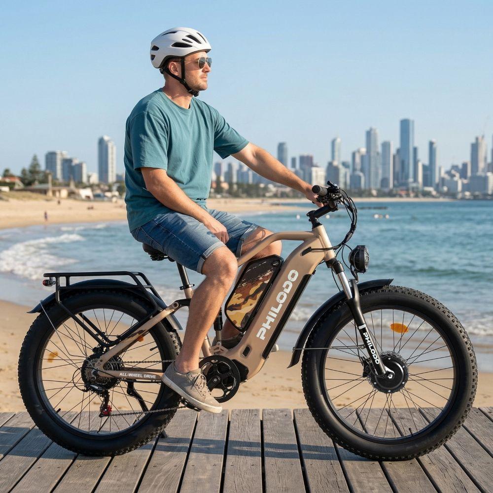 Electric bicycle PHILODO JUMBO, 3000W motor, 48V 23Ah battery, top speed 56 km/h, cruising range 150km, 26x4.0 inch tires