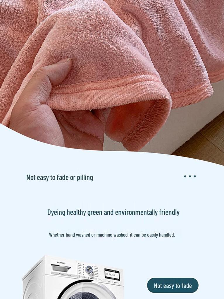 Plush Coral Fleece Blanket 300g - Soft, Thick, Machine Washable Throw for Dorm or Sofa
