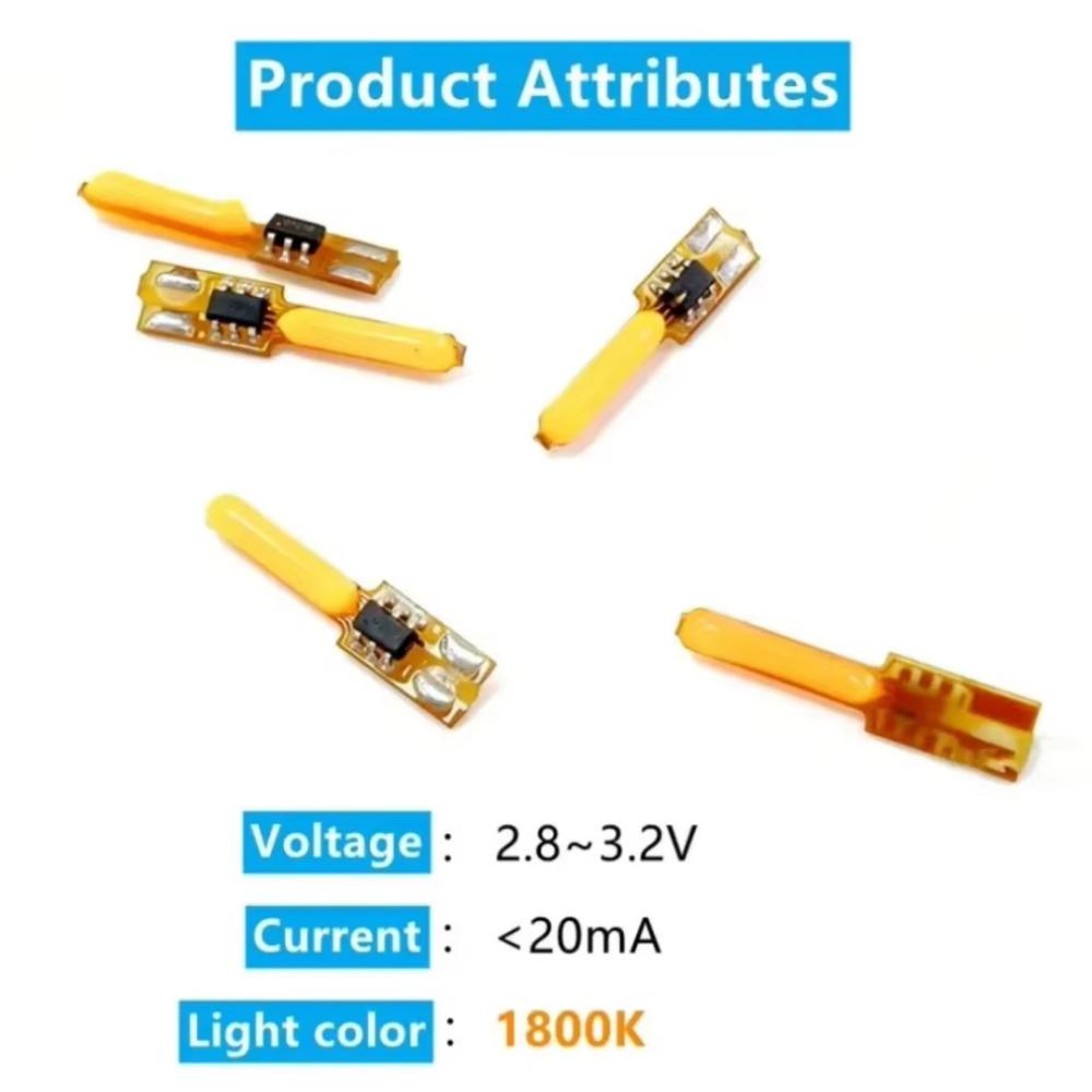 2Pcs Led Flash Flame Candles New 3V 17mm Filament 1800K Warm Light DIY COB Diode Party Holiday Decoration Edison LED Bulb Accessories