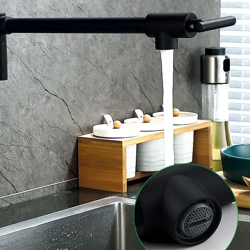 Baokemo Folding into the Wall Faucet 304 Stainless Steel Universal Rotation Faucet Kitchen Concealed Single Cold Faucet