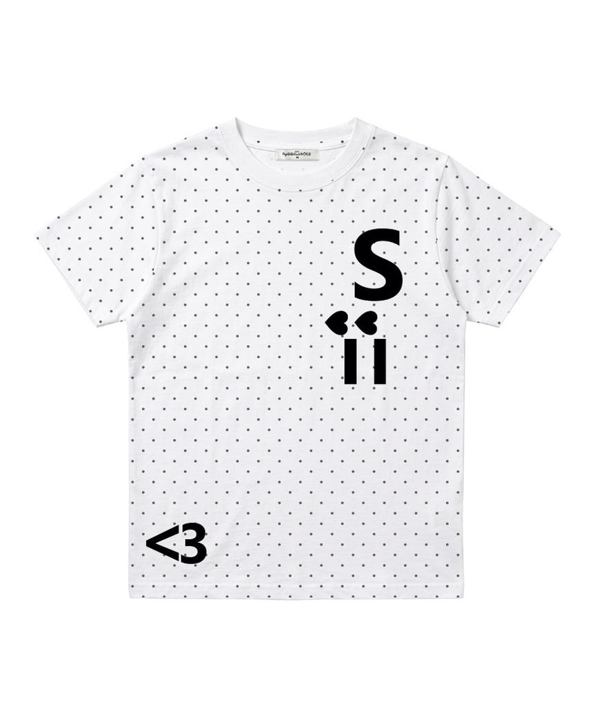 PAGESIISII Heart Sisi Print Dot Standard Fit Short Sleeve T-Shirt Light Pink