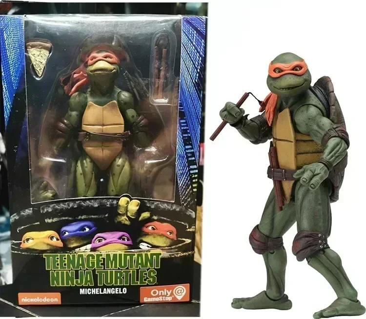 

Neca 4pcs Teenage Mutant Ninja Turtles Action Figure Tmnt Edition Movable Movies Model Turtle Ninja Anime Collect Toy Doll Gifts