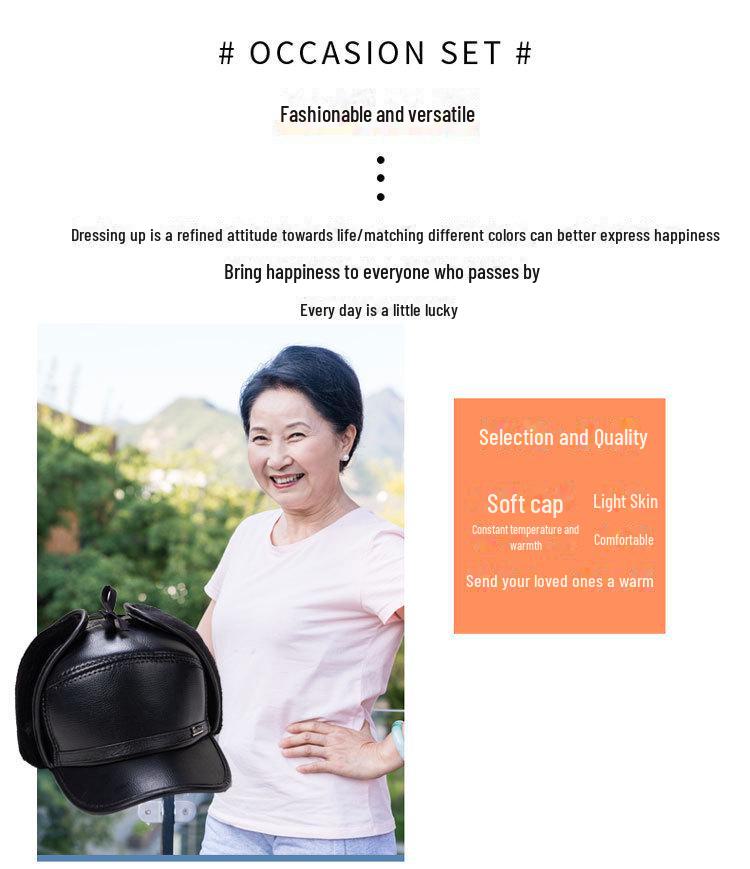 Men's Winter Velvet Hat with Ear Protection - Warm, Thick Leather Duckbill Cap