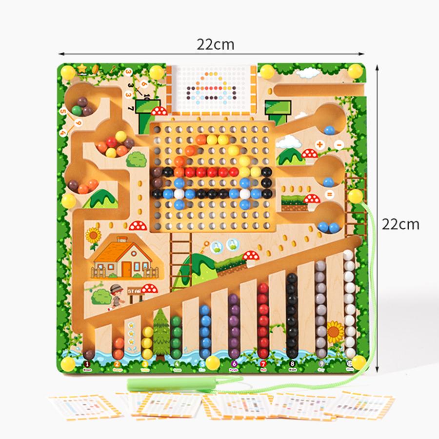 Magnetic Sorting Games Montessori Puzzle Toys Maze Board Learning Color Counting Number Classification Wooden Educational Toy