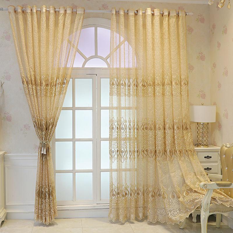 1 pezzo Lussuosa Tenda Jacquard Ispessita in Stile Europeo - Elegante Tenda Semitrasparente da Finestra per Soggiorno, Camera da Letto, Balcone con Motivo Vintage