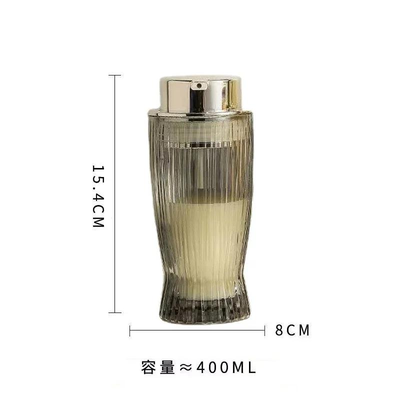 

Household Bathroom Products Bubble Bottle Vertical Glass Soap Dispenser Shampoo Press Sub-bottle Bathroom Decoration Accessories Emulsion nozzle серый