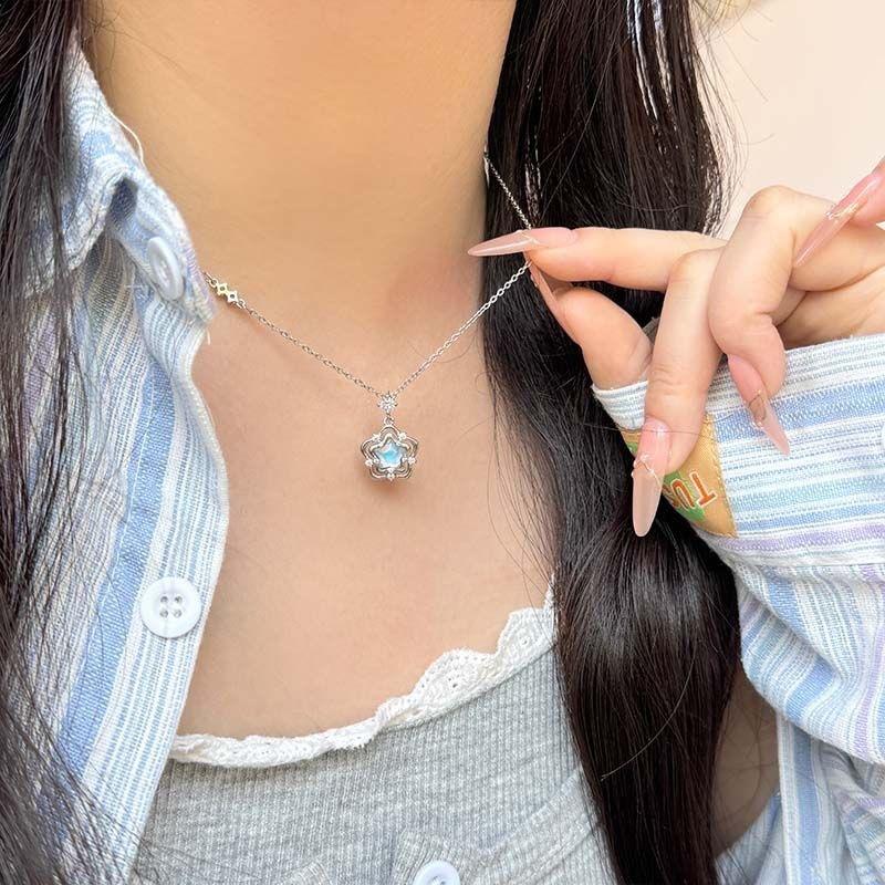 Heart of the Ocean Necklace Female Versatile Premium Sense Niche Design Sense Send Girlfriend Birthday Gift Light Luxury Necklace