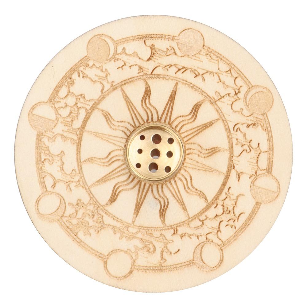 Wood Incenses Holder 10cm with 9 Different Holes Incense Stick Holder Room Fragrance Accessories Burner Incense Holder