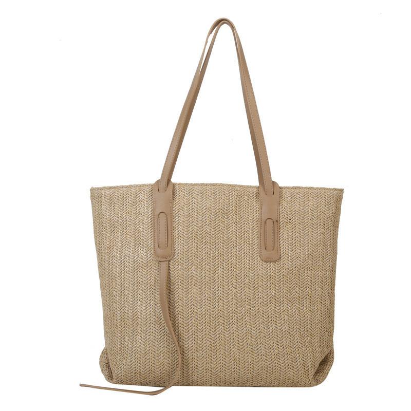 Stylish Commuter Single Shoulder Bag In White And Khaki Colors Trendy Casual Tote Bag