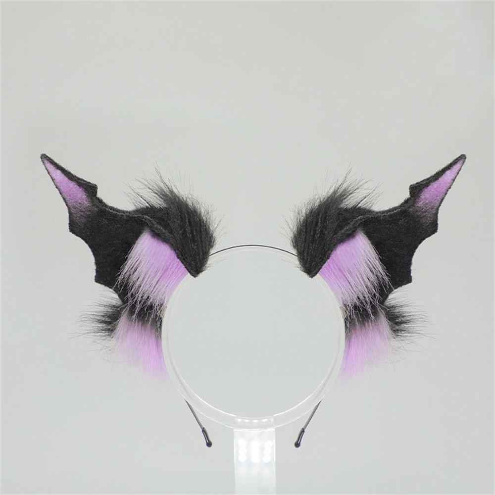 Halloween Fluffy Bat Wing Hairband Demon Cosplay Prop Subculture Animal Beast Ear Gothicism Headpiece Role Playing Headgear