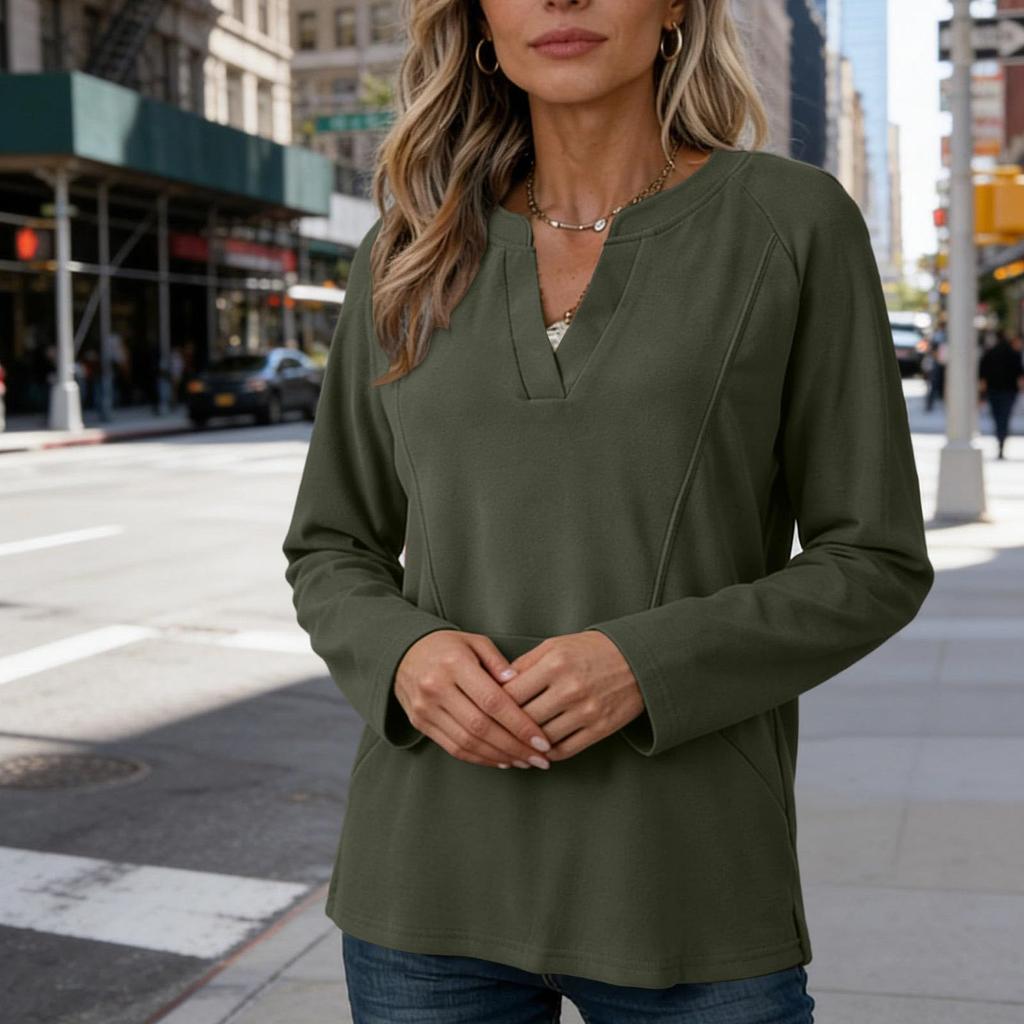WomenV Neck Going OutCasual Blouse Long Sleeve Tops