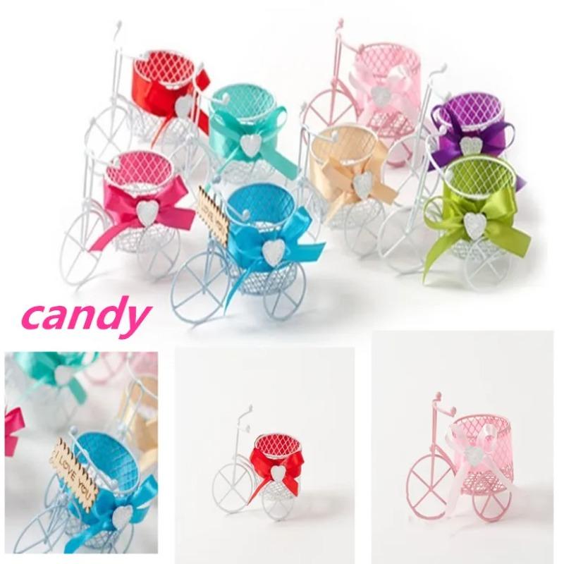 

Candy Box European Style Tricycle Shape Candy Chocolate Cookies Basket Holder Wedding Decoration Gifts For Guests 5x5x5cm розовый