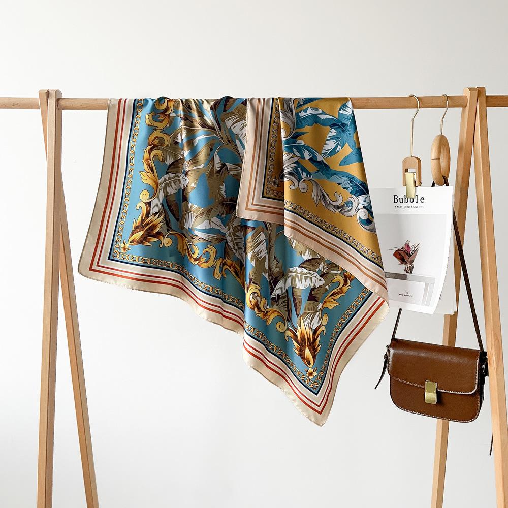 90*90Cm Square Scarf Twill Cotton Feeling Women Head Shawls And Wraps Luxury Print Neck Scarves Hijab Bandana Pashmina