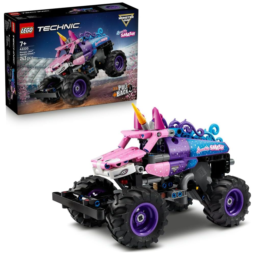 

LEGO Technic Monster Jam Sparkle Smash Pull Back Toy for Kids Ages 7-9 Building Block Game