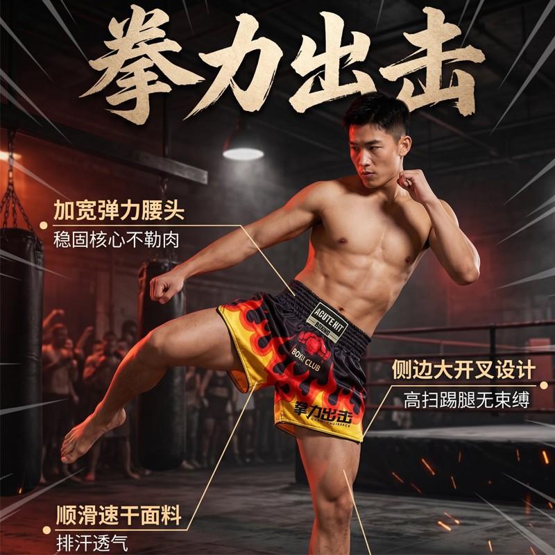 Breathable Cycling Jersey Shorts MMA Muay Thai Training Fight Workout Pants Unisex Adults Kids