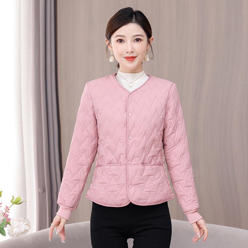 Women's Lightweight Cotton Padded Jacket with Velvet Lining - 2025 Trendy Short Style