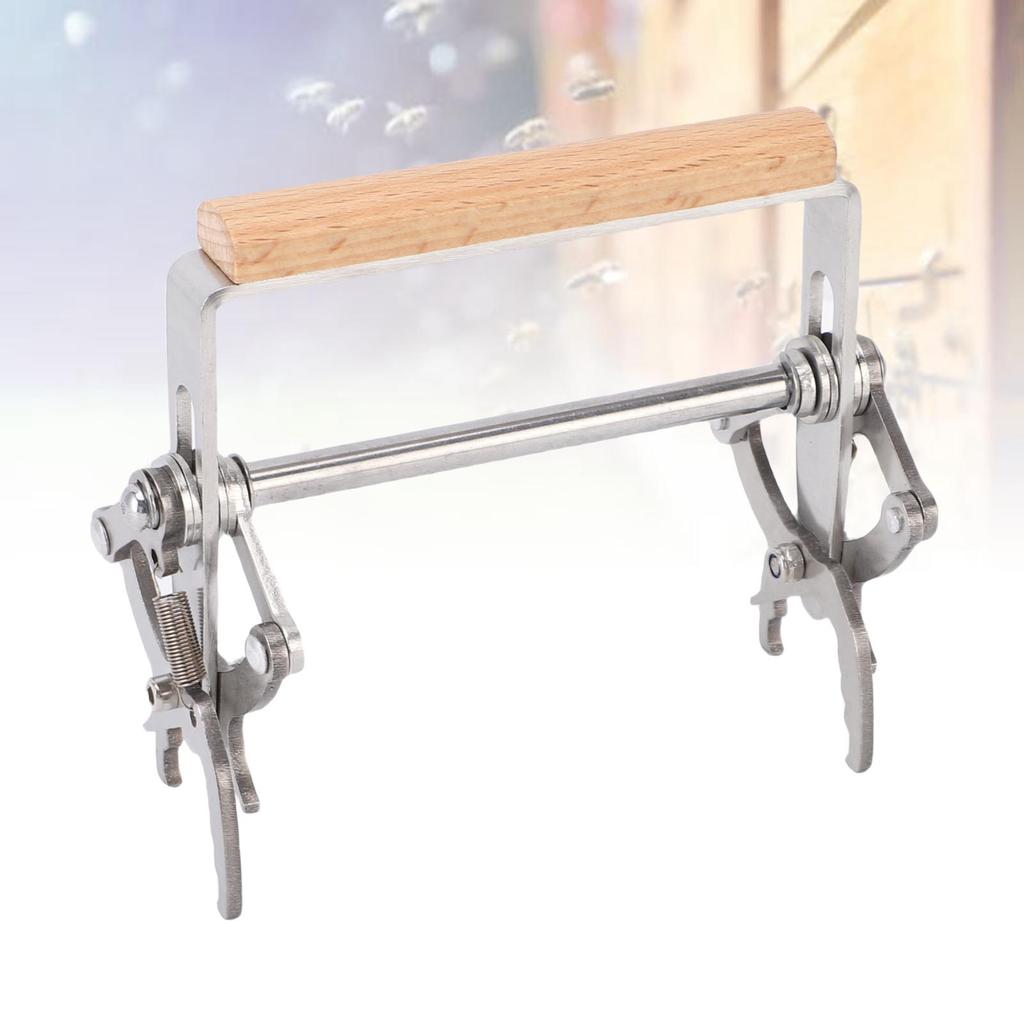 Beekeeping  , Wooden Handle Frame Lifter with Stainless Steel Structure for   Maintenance