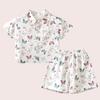 2Pcs/Set Summer Boys Set Short Sleeve Shirts + Short Pants Cute Butterfly Print Girls Set Children Casual Tops Cotton Baby Clothes