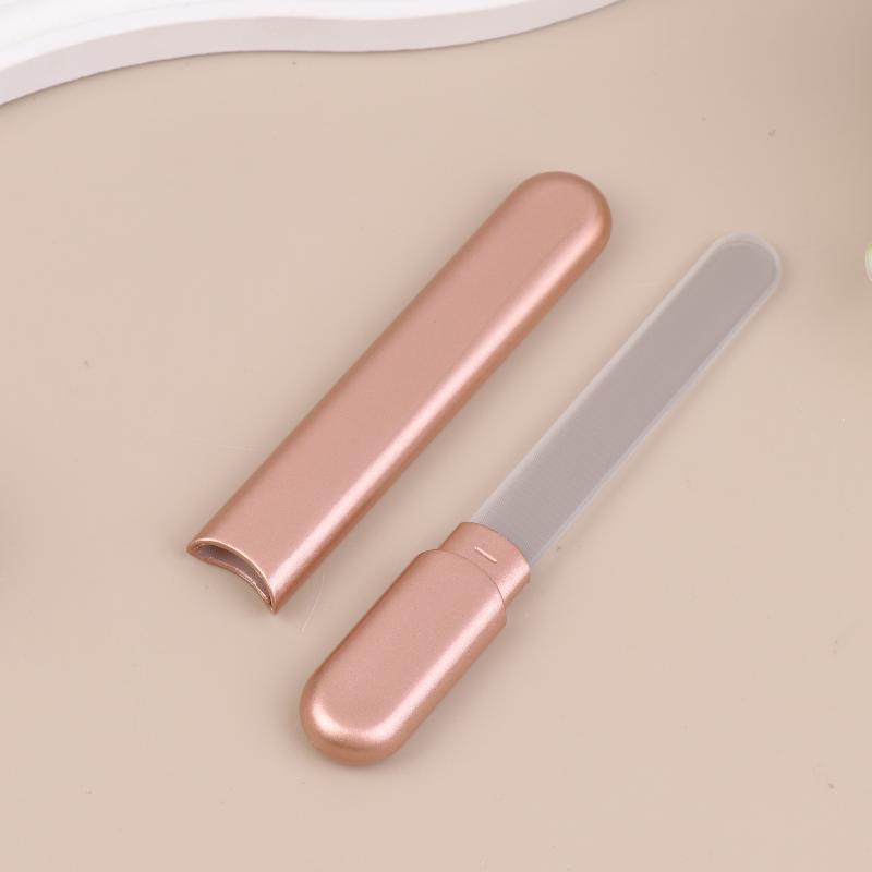 Glass Nail File With Case, Crystal Diamond Salon Best Beauty Nail Buffer For Natural And Acrylic Nail