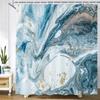 High Quality Geometric Marble Pattern Printed Fabric Shower Curtains Bath Screen Waterproof Products Bathroom Decor with Hooks