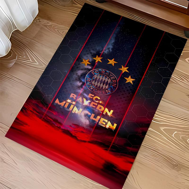 1pc FC Bayern München logo Print Area Rug - Soft,Washable Non-Slip Indoor Mat for Office Chairs,Living Room,Home Office Decorative Rug