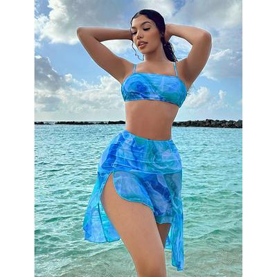 Bikini Woman Swimsuit New Gradient Sling Bikinis Set Three Piece Swimwear Summer Beach Wear Swimming Bathing Suit