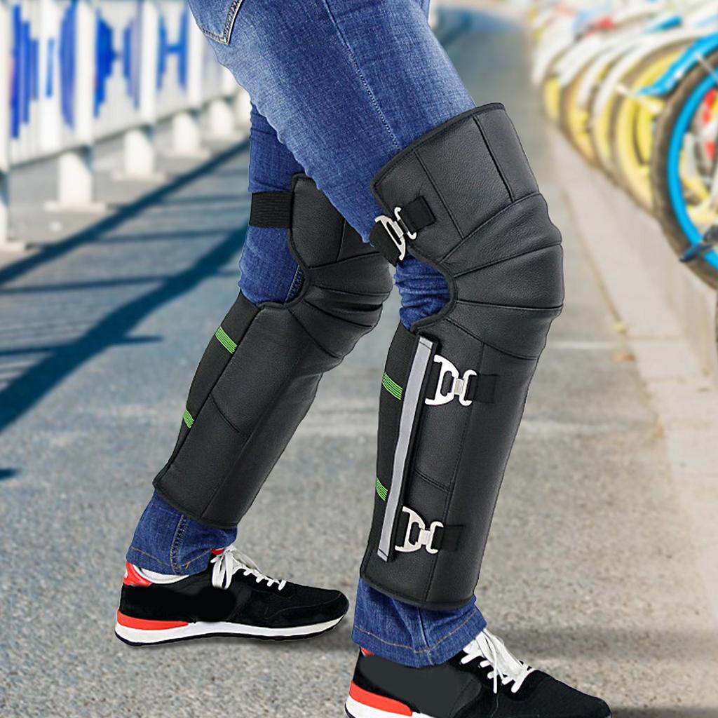 Motorcycle Knee Warm Pad 1 Pair Windproof Fleece Lined Leggings Covers Winter Thermal Knee Brace For Riding Cycling