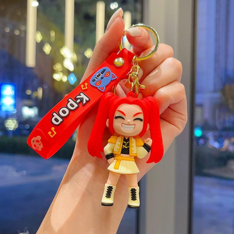 

New KPOP Demon Hunters Keychain Tiger Character PVC Figure Keychain Cute Harajuku Style Key Ring for Kids and Fans ChristmasBeautiful Gift