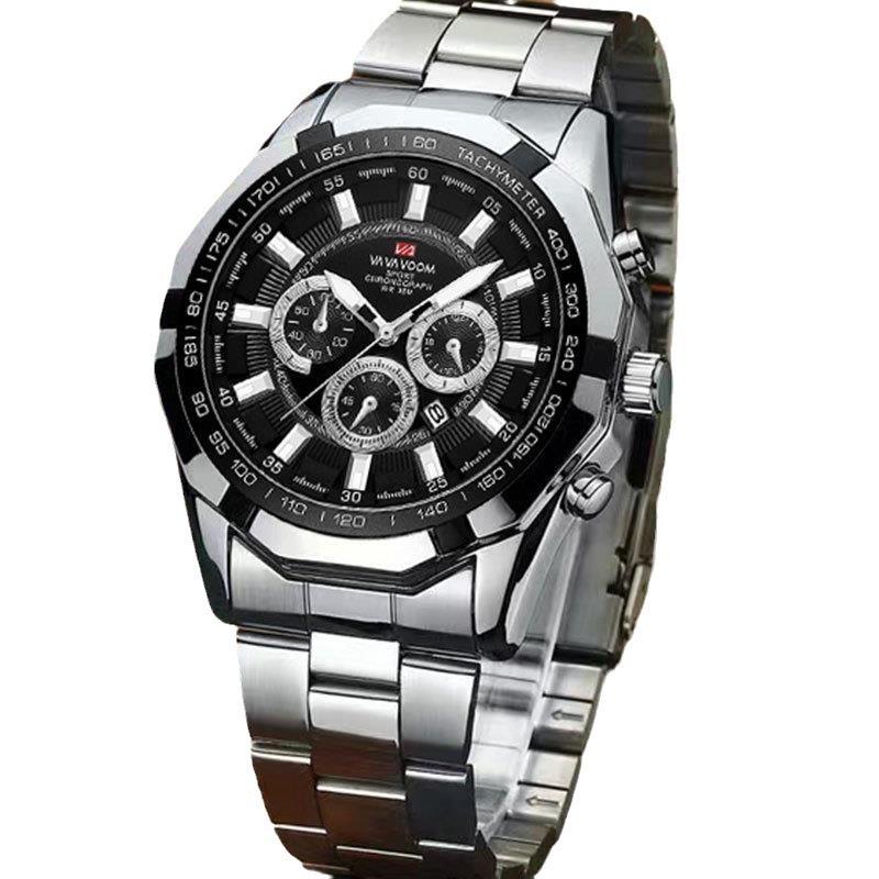 Men's Steel Strap Watch, Calendar Student Men's Quartz Watch
