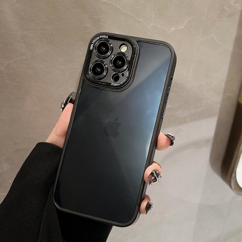 Metal Camera Frame Mobile Phone Case for iPhone 15 14 Pro Max Plus 13 12 11 Mil-Drop Protection Cases Ultra Slim Back Cover